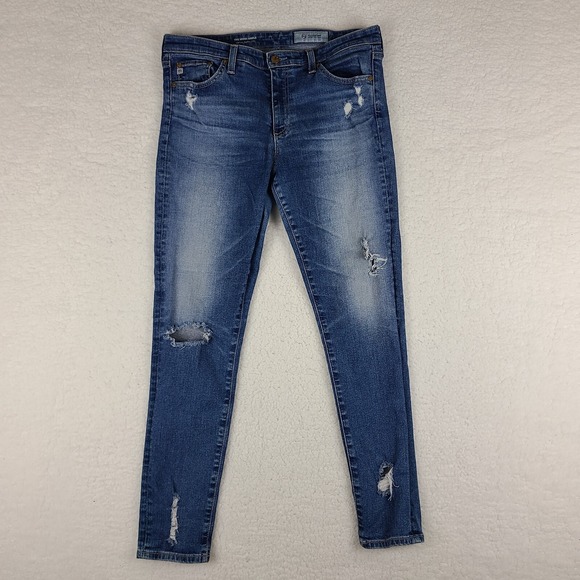 Ag Adriano Goldschmied Denim - AG Adriano Goldschmied Jeans Womens 31 The Middi Ankle Legging Medium Wash Blue